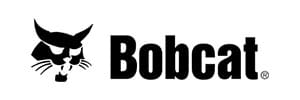 A black and white image of the logo for bobcat.
